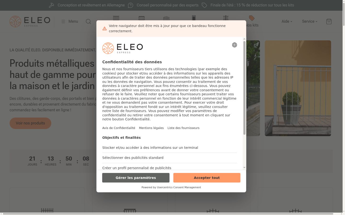 Screenshot of the consent banner shown before any interaction