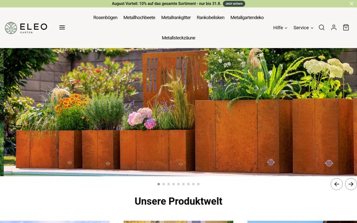 Snímek obrazovky eleo-garten.ch