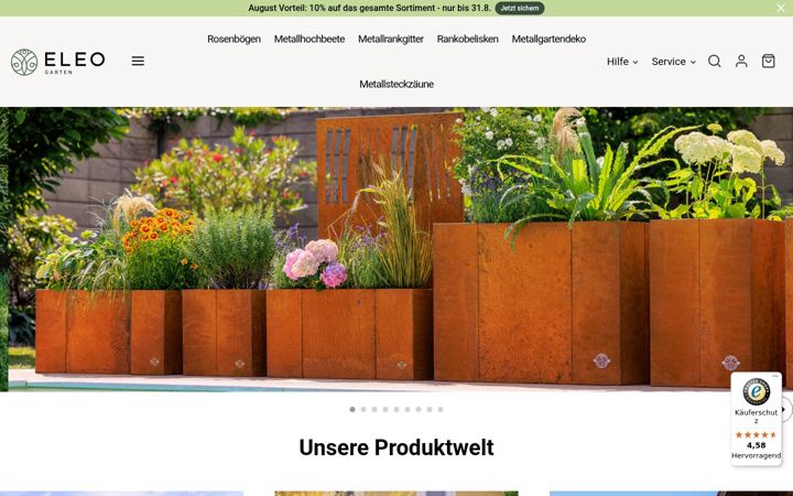Zrzut ekranu eleo-garten.de