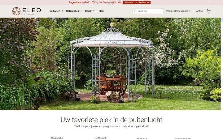 Ekrānuzņēmums no eleo-paviljoen.nl
