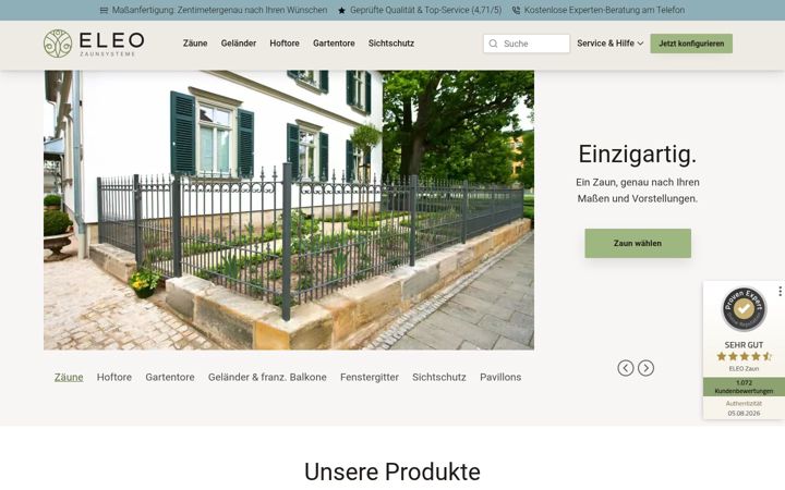 Snímek obrazovky eleo-zaun.ch
