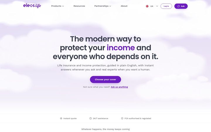 Screenshot ta' eleos.co.uk