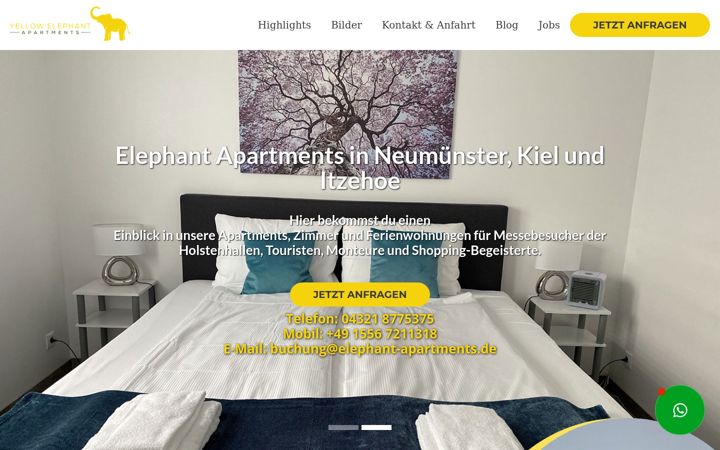 Zrzut ekranu elephant-apartments.de