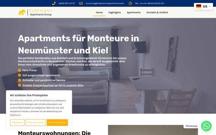 Zrzut ekranu elephant-monteurzimmer.de