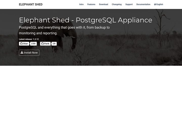 Screenshot of elephant-shed.io