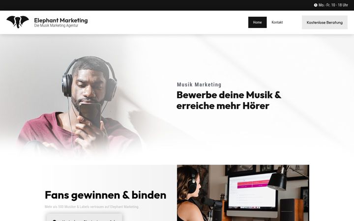 Zrzut ekranu elephantmarketing.de