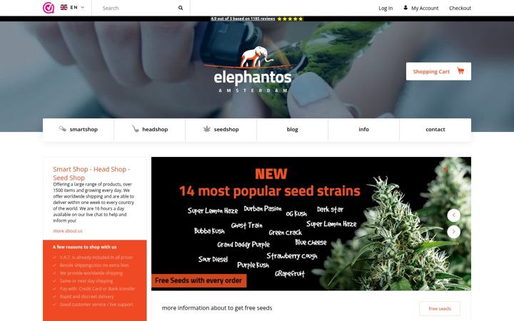 Screenshot of elephantos.com