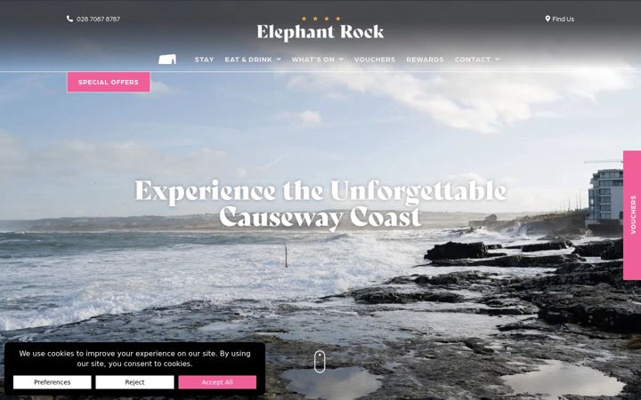 Screenshot ta' elephantrockhotel.co.uk