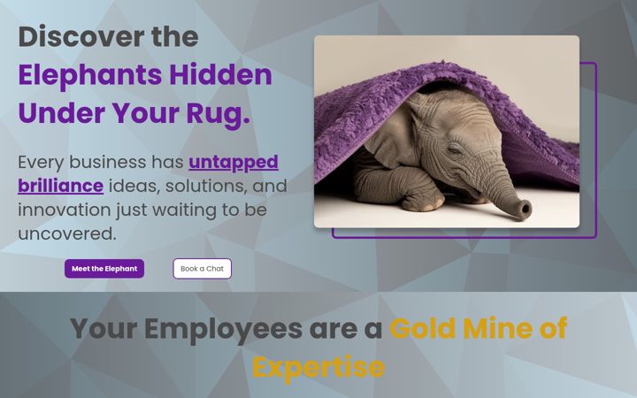 Screenshot of elephantundertherug.com