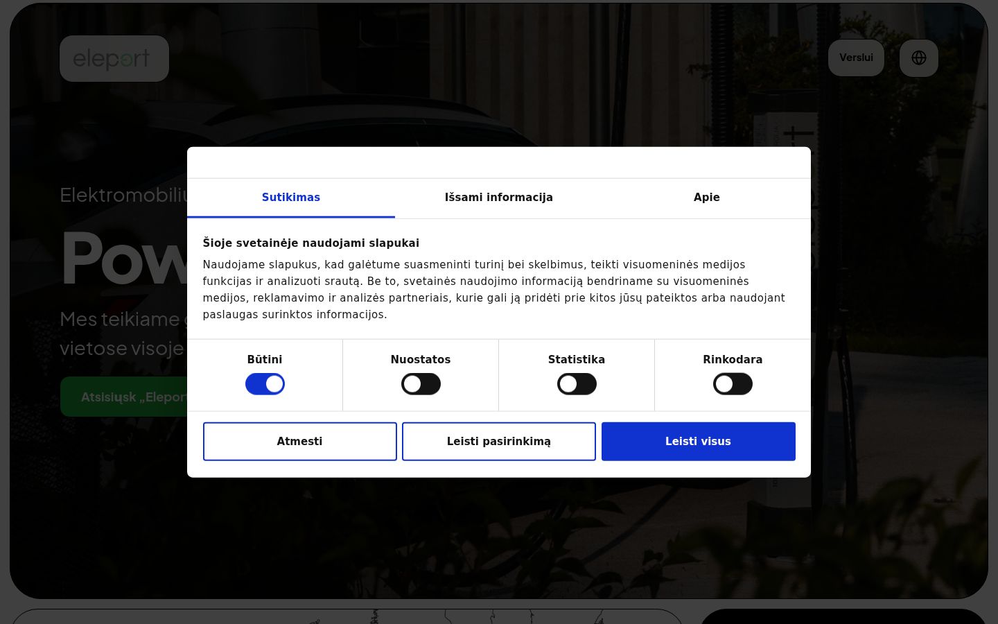 Screenshot of the consent banner shown before any interaction