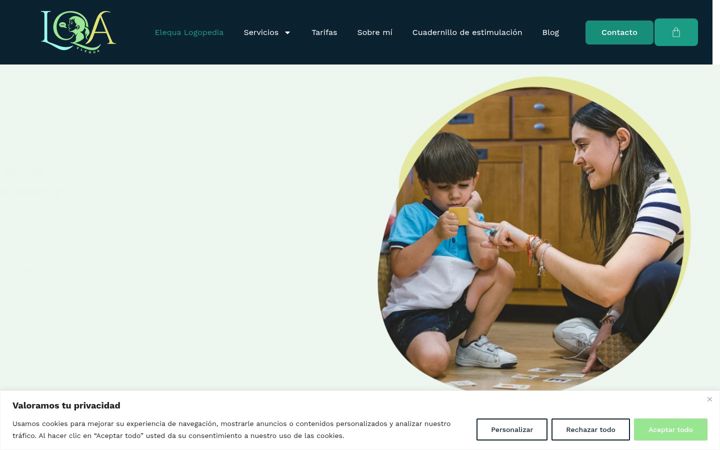 Captura de pantalla de elequalogopedia.es