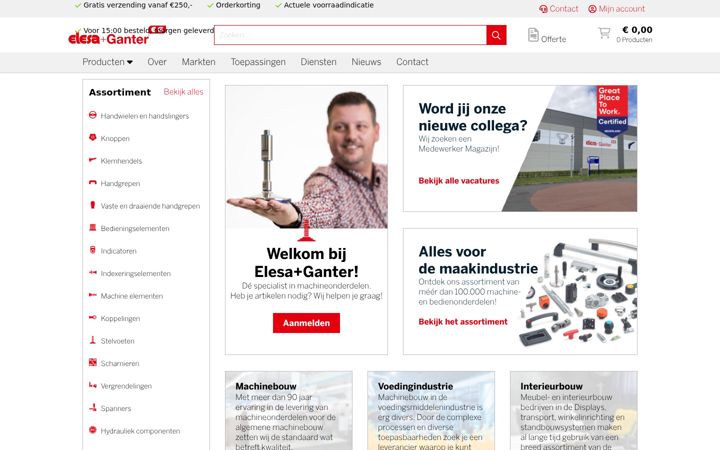 Ekrānuzņēmums no elesa-ganter.nl