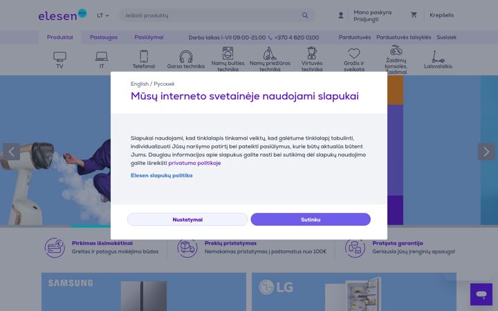 Screenshot of elesen.lt