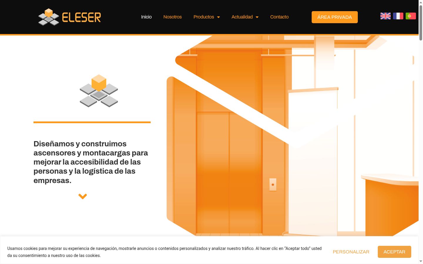 Captura de ecrã do banner de consentimento apresentado antes de qualquer interação