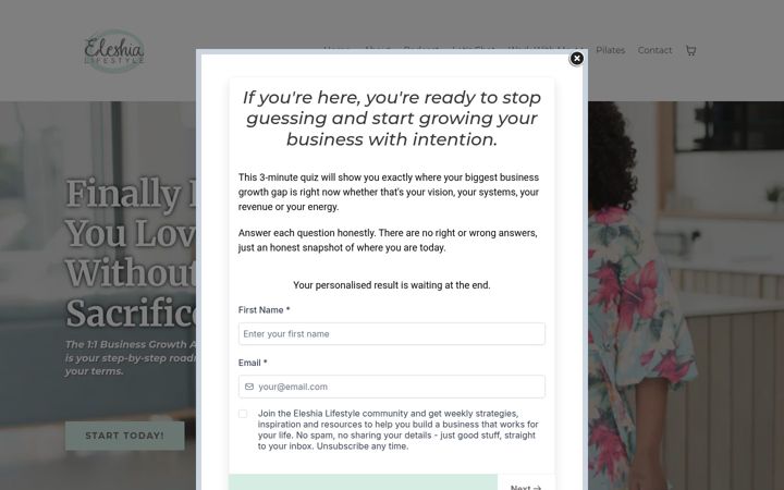 Screenshot of eleshialifestyle.com