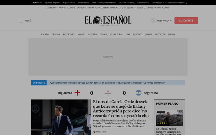 Captură de ecran a elespanol.com