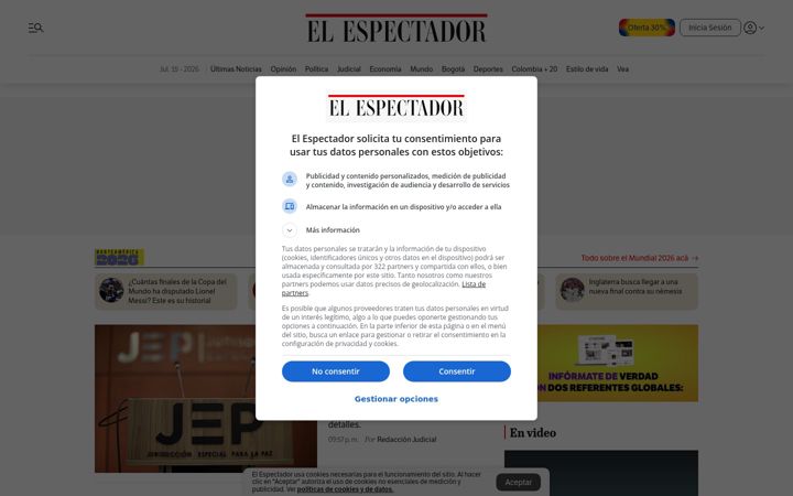 Zrzut ekranu elespectador.com