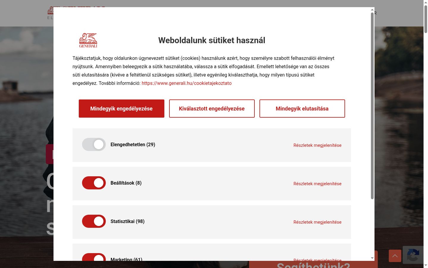 Skærmbillede af samtykkebanneret, som det blev vist før nogen interaktion