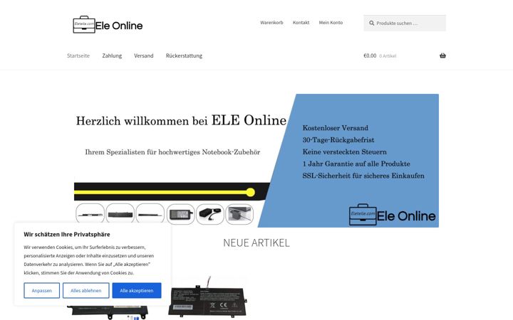 Screenshot of eleteile.com