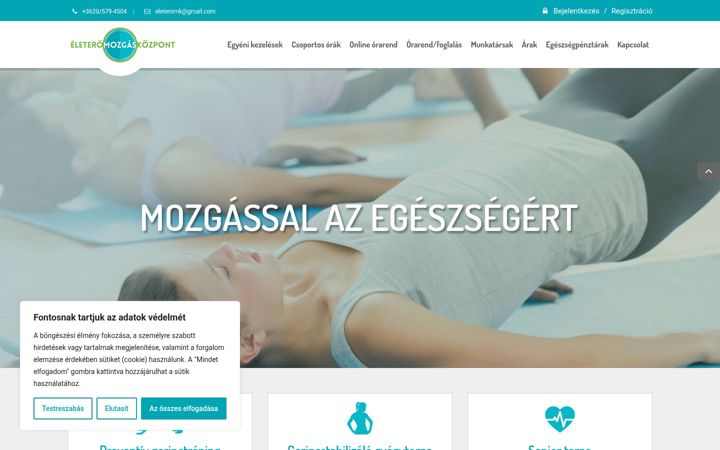 Skärmbild av eleteromozgaskozpont.hu