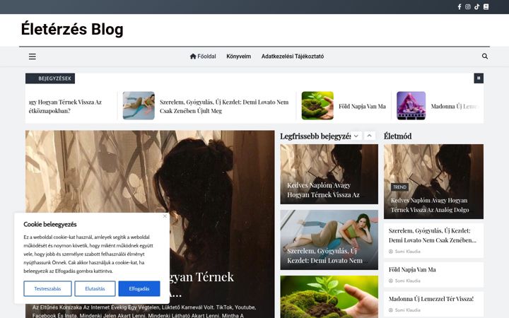 Skärmbild av eleterzesblog.hu