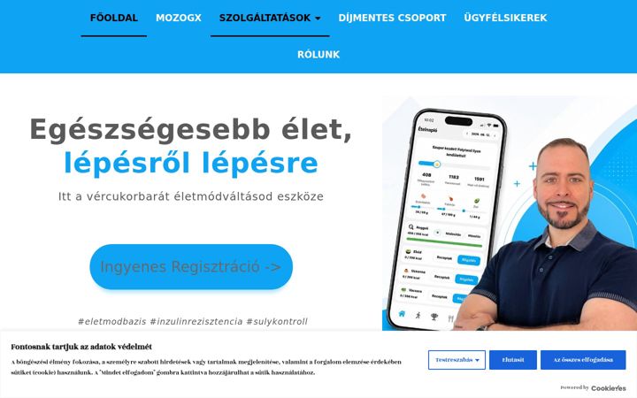 Skärmbild av eletmodbazis.hu