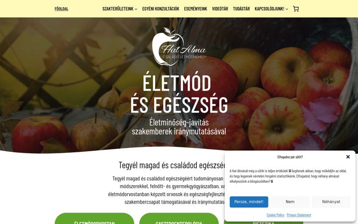Screenshot of eletmodhatalma.com