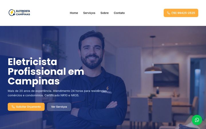 Екранна снимка на eletricistaemcampinas.com.br