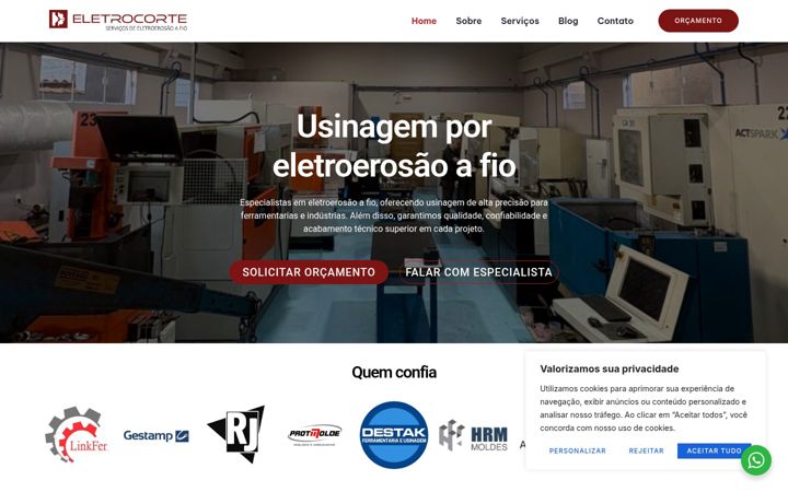 Екранна снимка на eletrocorte.ind.br