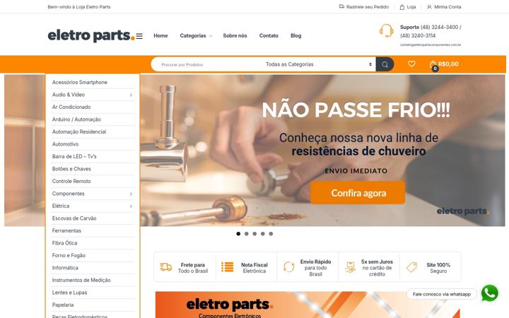 Snímek obrazovky eletropartscomponentes.com.br
