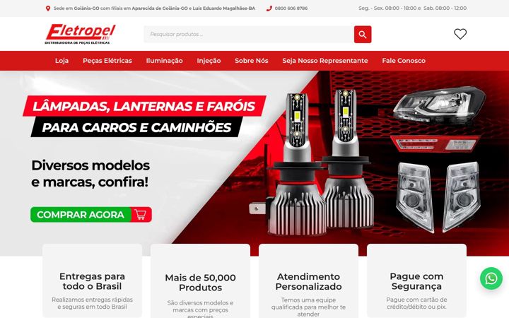 Snímek obrazovky eletropeldistribuidora.com.br