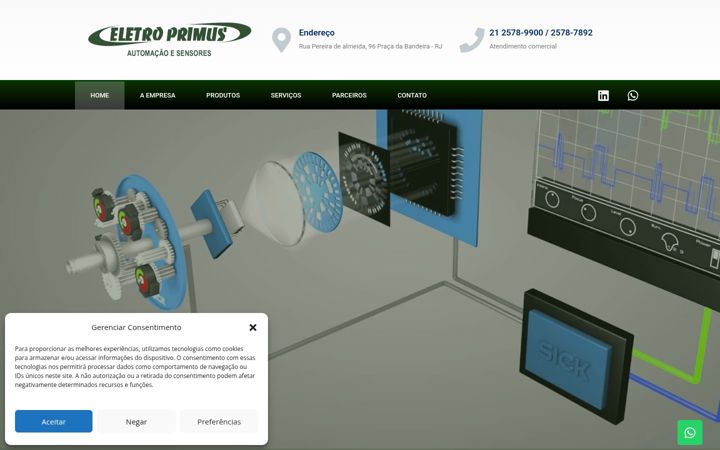 Snímek obrazovky eletroprimus.com.br