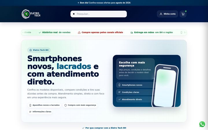 Екранна снимка на eletrotechbh.com.br