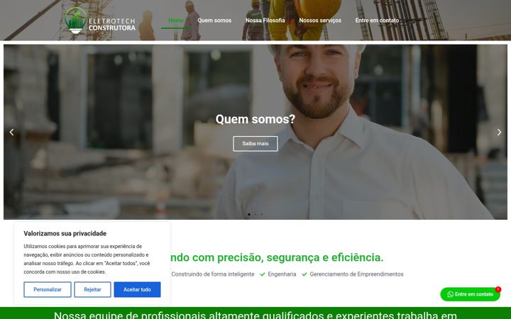 Screenshot of eletrotechconstrutora.com