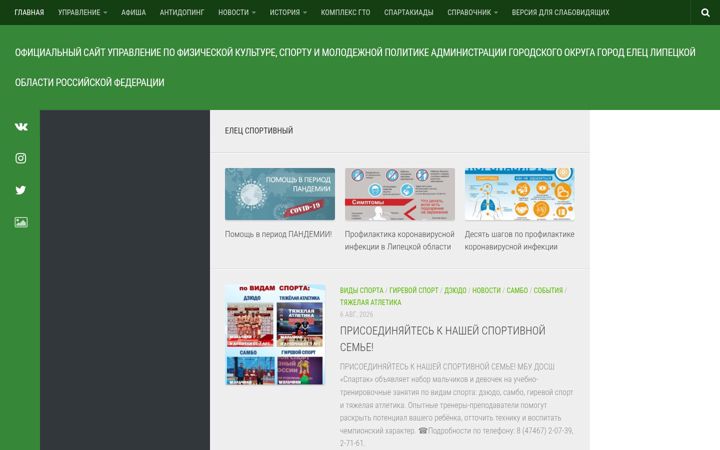 Screenshot stránky elets-sport.ru