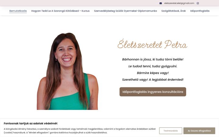 Posnetek zaslona eletszeretet.hu