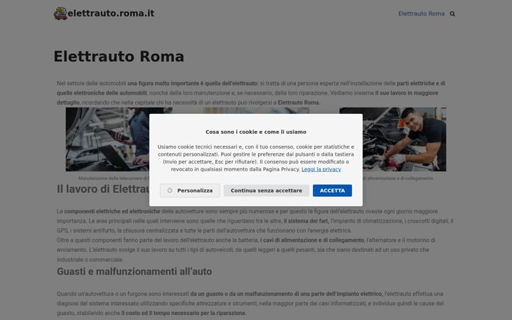 Skjermbilde av elettrauto.roma.it