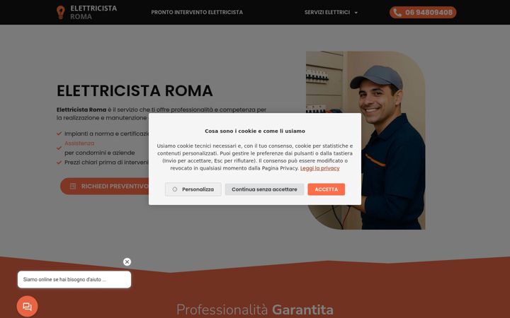 Képernyőkép: elettricista-roma.it