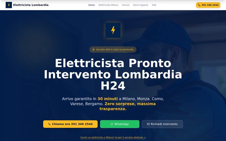 Ekraanipilt saidist elettricistalombardia.it