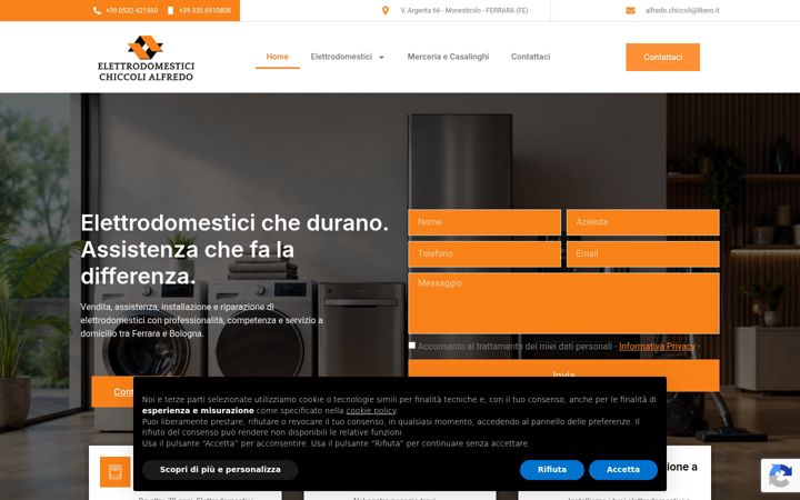 Snimka zaslona za elettrodomesticichiccolialfredo.it