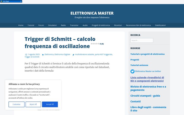 Ekraanipilt saidist elettronicamaster.altervista.org