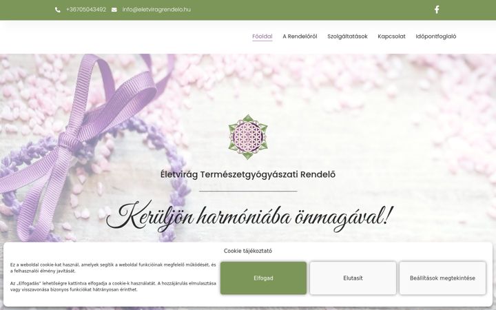 Posnetek zaslona eletviragrendelo.hu