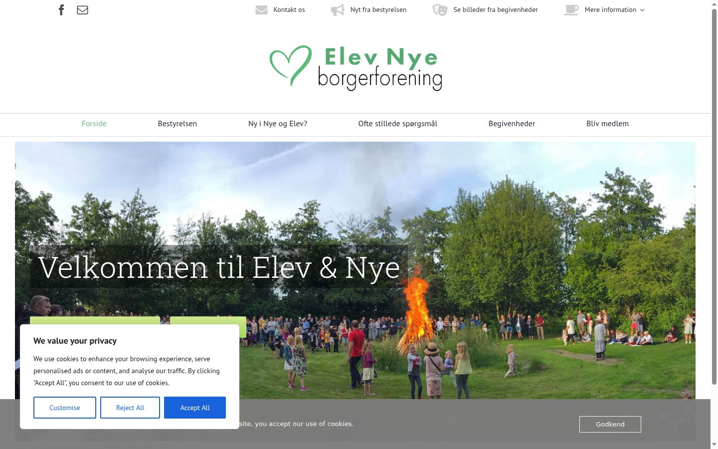 Screenshot des Einwilligungsbanners vor jeglicher Interaktion