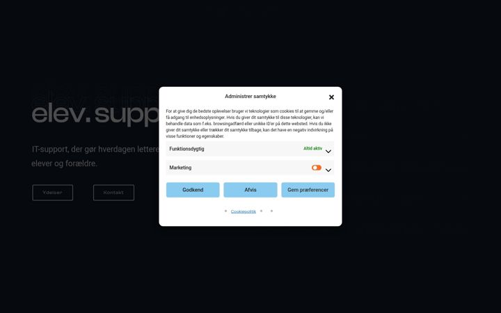 Screenshot of elev.support