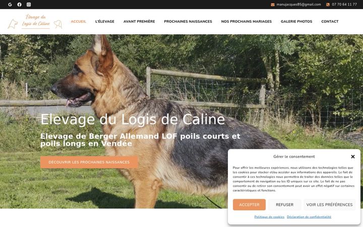 Képernyőkép: elevage-logis-de-caline.fr