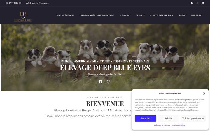 Captură de ecran a elevagedeepblueeyes.fr