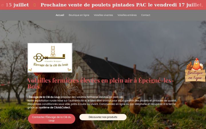 Captură de ecran a elevagedelacleduloup.fr
