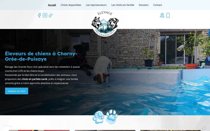 Screenshot of elevagedesgrandsfeux.com