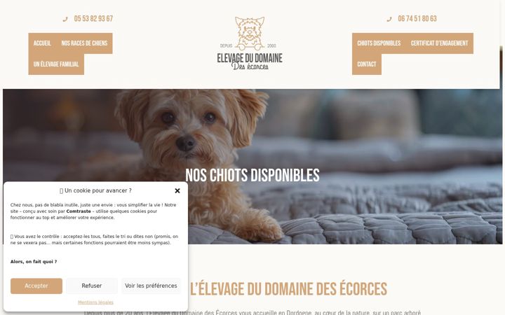 Screenshot of elevagedudomainedesecorces.com