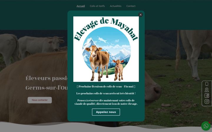 Képernyőkép: elevagemayabat-courade.fr